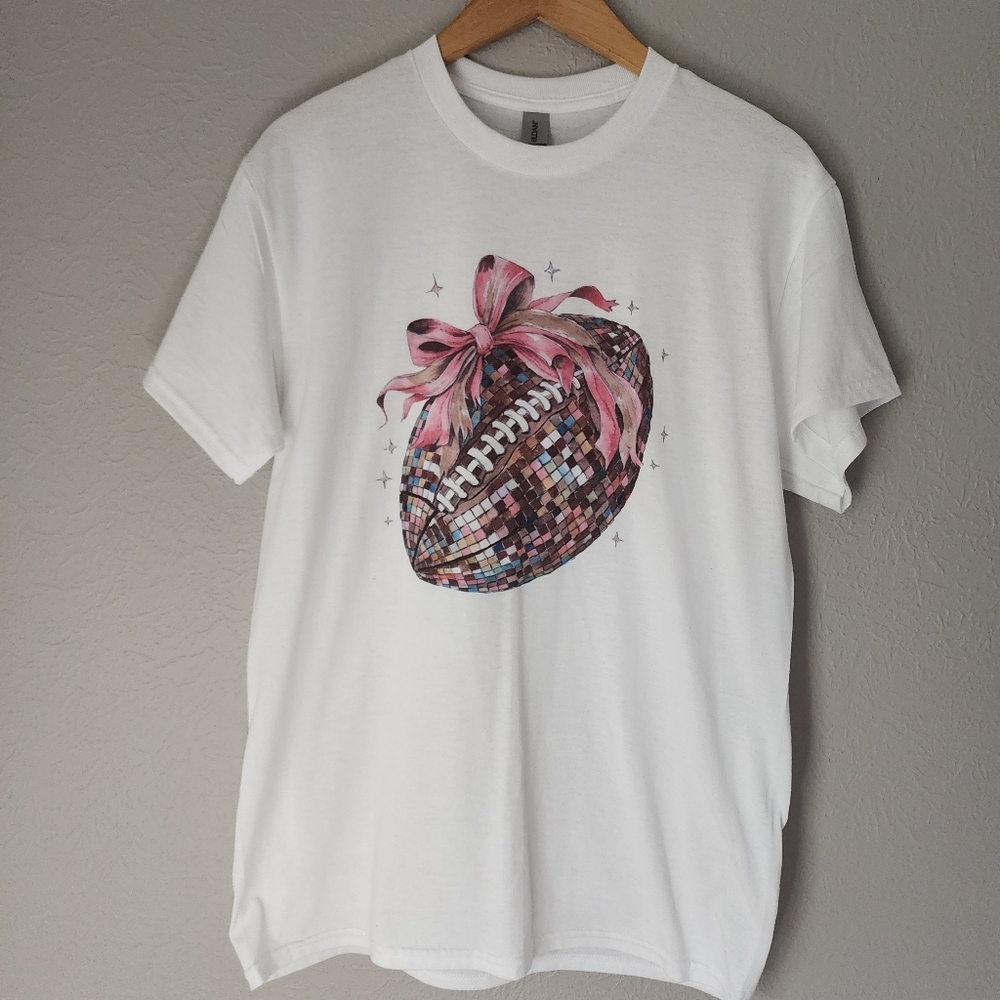 Gildan Shortsleeve Girly Football Cotton Shirt Womans M‎